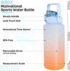 Water Bottle 1/2 Gallon Motivational Large Water Bottle With Time Marker & Straw