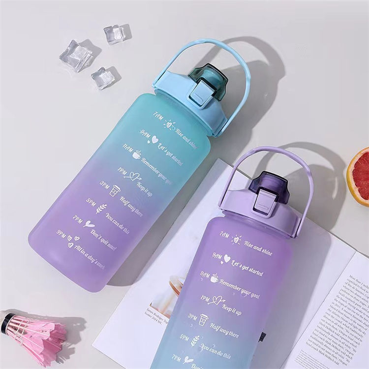 64Oz Gym Water Bottle With Cellphone Phone Holder Lid