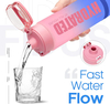 1000ml BPA FREE Plastic Water Bottle With Motivational Words and Rope Gradient Paint Sport Water Bottle