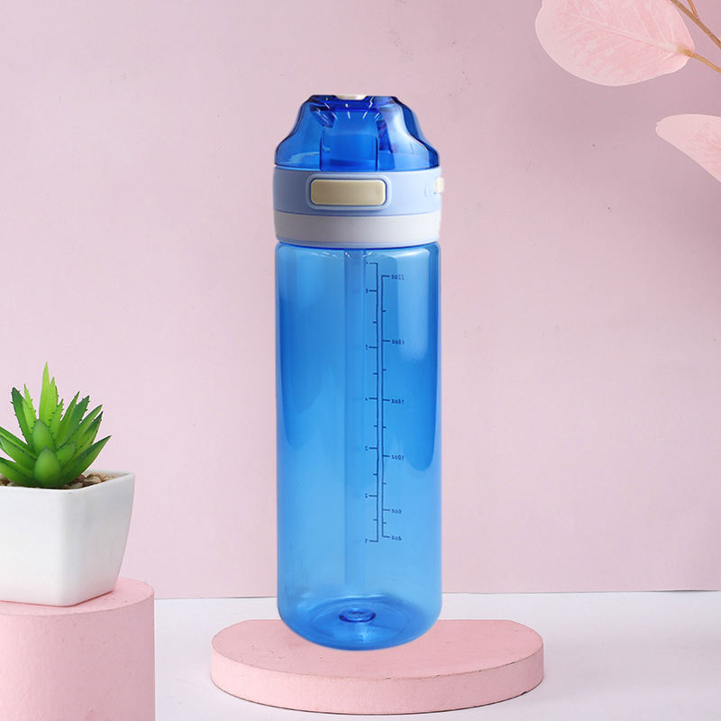 BPA Free PC 750ml Medium Size Bottle Withtime Marker Straw Cup Pop up Lid Motivational Bottle