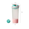 600Ml Multi Purpose Portable Clear Cute Plastic Shaker Water Bottle for Protein With Mixing Ball Infuser