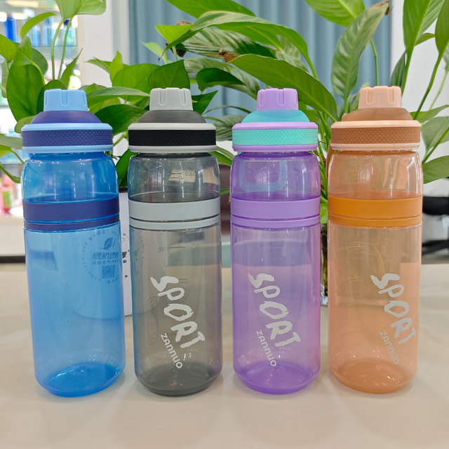 750Ml Portable Clear Colorful Plastic Wide Mouth Sports Water Bottle Direct Drinking With Handles