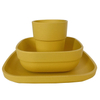 Bamboo Kid Plates, (4 Color Set), Stackable and Reusable,Eco-Friendly, BPA Free, Non Toxic, Dishwasher Safe