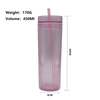Wholesale 450Ml Custom Logo Transparent Clear Travel Reusable Coffee Plastic Tumbler Cups With Straw