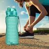 64 oz Large Daily Water Bottle With Time Mark and Straw Suitable for Outdoor Exercise in Gym