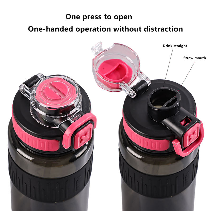 Custom Color 1Liter 1000Mls 1L Wide Mouth Clear Motivational Plastic Sports Drinking Water Bottle