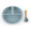 Unbreakable Tableware Non Slip Toddler Feeding Silicone Divided Kid Plate