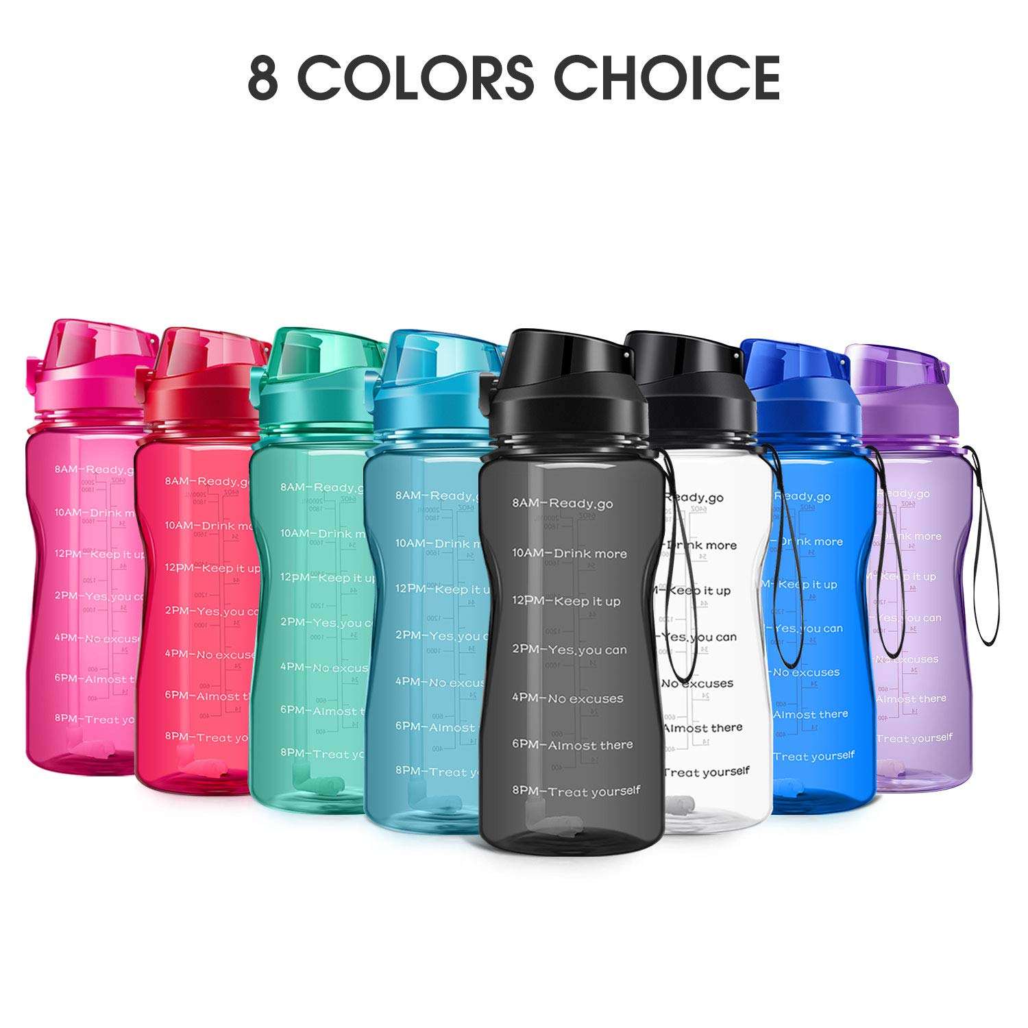 Half Gallon Water Bottle with Straw Half Gallon Water Jug Motivational Water Bottle 64 Ounce with Time Marker Large