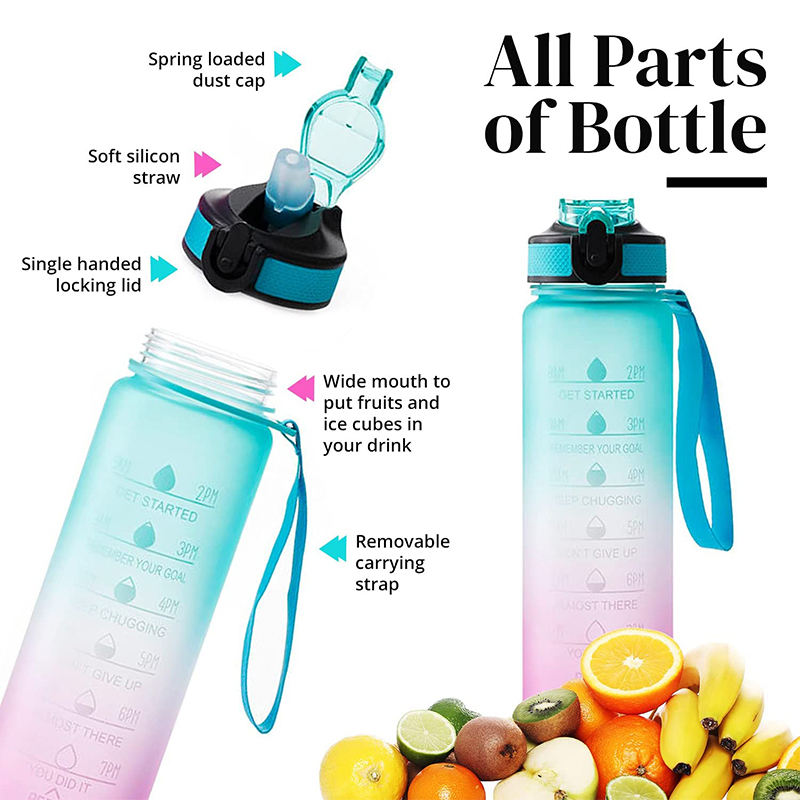 IN Stock Wholesale Big Capacity 2.2 L 1L Hot Sale Plastic Sports Water