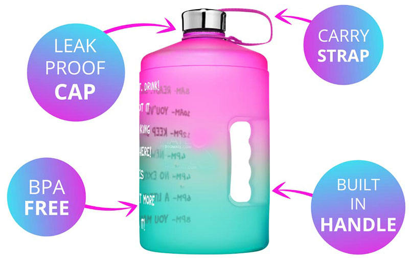 Big Half Gallon PETG Water Jug 3.8 Litre Sport Gym Bottle with Handle and Sleeve