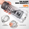 1L 32 oz Straw Strainer Filter Gym Fitness Sports BPA Free Tritan Motivational Water Bottle With Time Marker