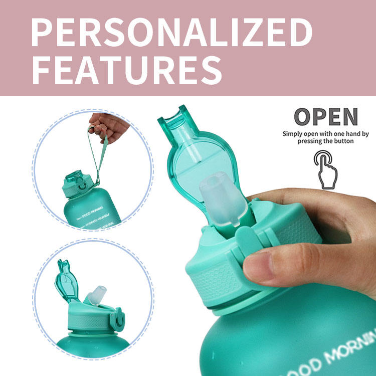 BPA Free Custom Logo Half Gallon PETG Plastic 2.2 Litre Sport Water Bottle with Time Marker