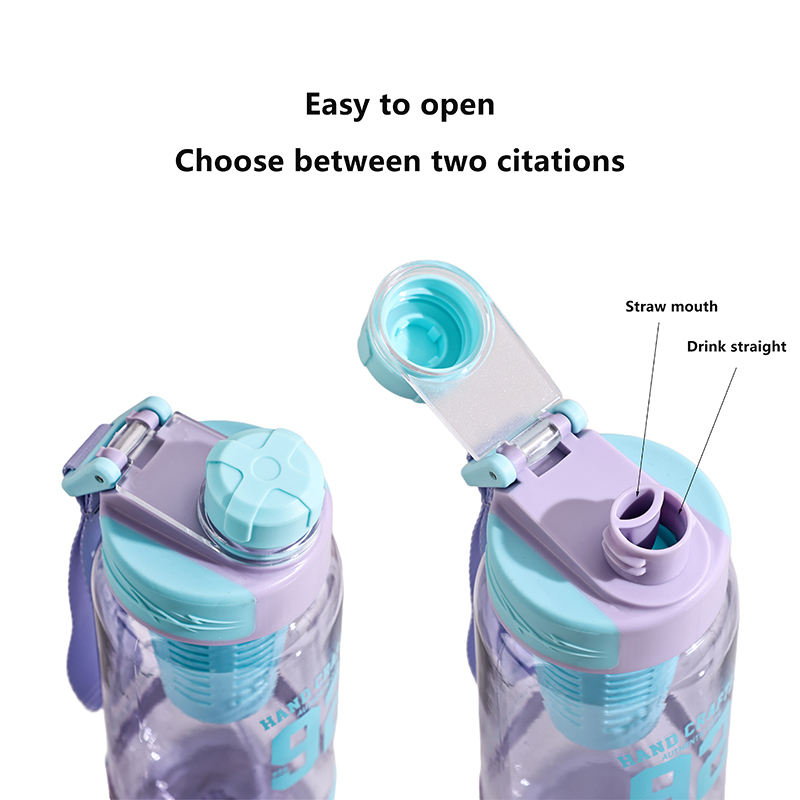 950Ml Outdoor Large Capacity Clear Tea Infuser Plastic Sports Water Drink Bottle With Straw Scale