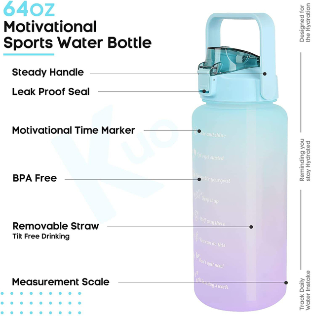 Half Gallon Water Bottle and Plastic Gallon Water Jugs Wholesale 2.2L Candy Colors