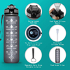 1L Tritan BPA Free Time Marker Frosted Plastic Motivational Sports Water Bottle