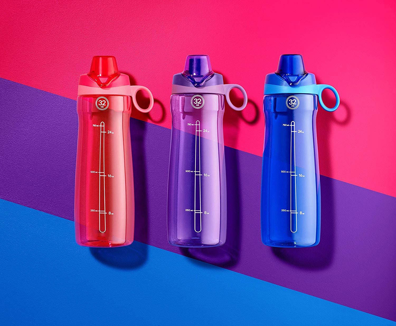 32 OZ Custom Sport Water Bottle POGO BPA-Free Plastic Water Bottle with Chug Lid