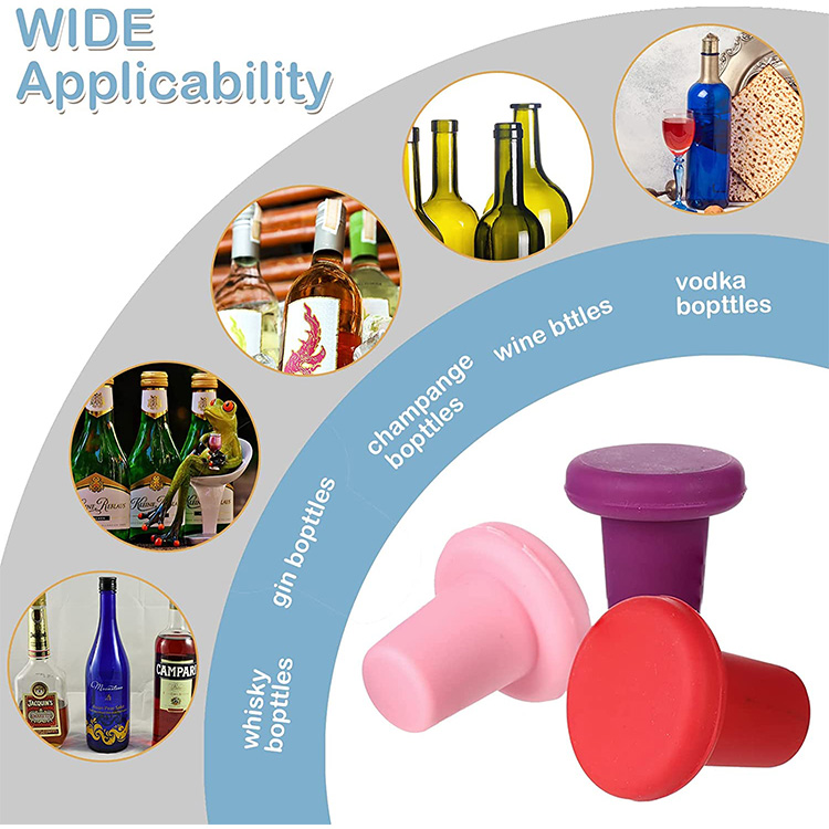 Reusable Glass Bottle Stopper Beverage Beer Champagne Wine Saver for Keep Fresh Silicone Wine Stoppers