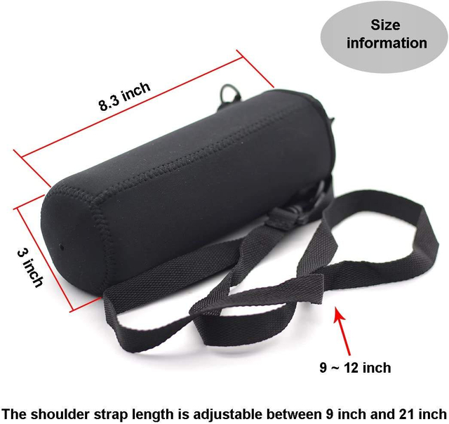 Water Bottle Carrier Insulated Neoprene Water Bottle Holder Bag Pouch Cover 32 oz Adjustable Shoulder Strap Sleeve for Bottle
