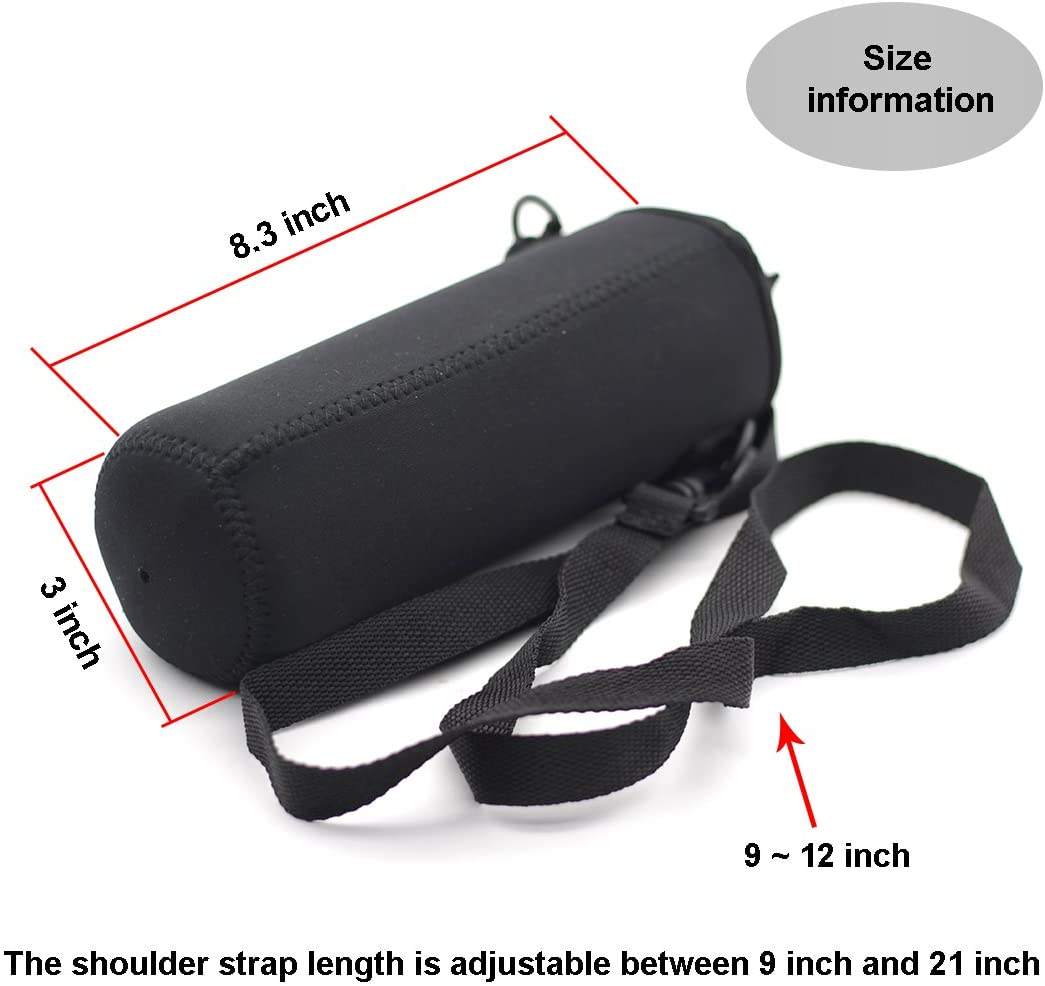 Neoprene Water Bottle Sleeve With Reminder Insulator 32oz Bottle Cover Holder Carrier with Shoulder Strap