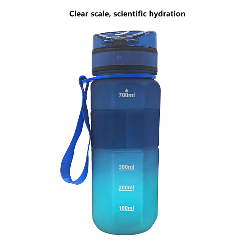Wholesale 750Ml Wide Mouth Portable Sport Plastic Sports Gradient Color Water Bottle With Rope