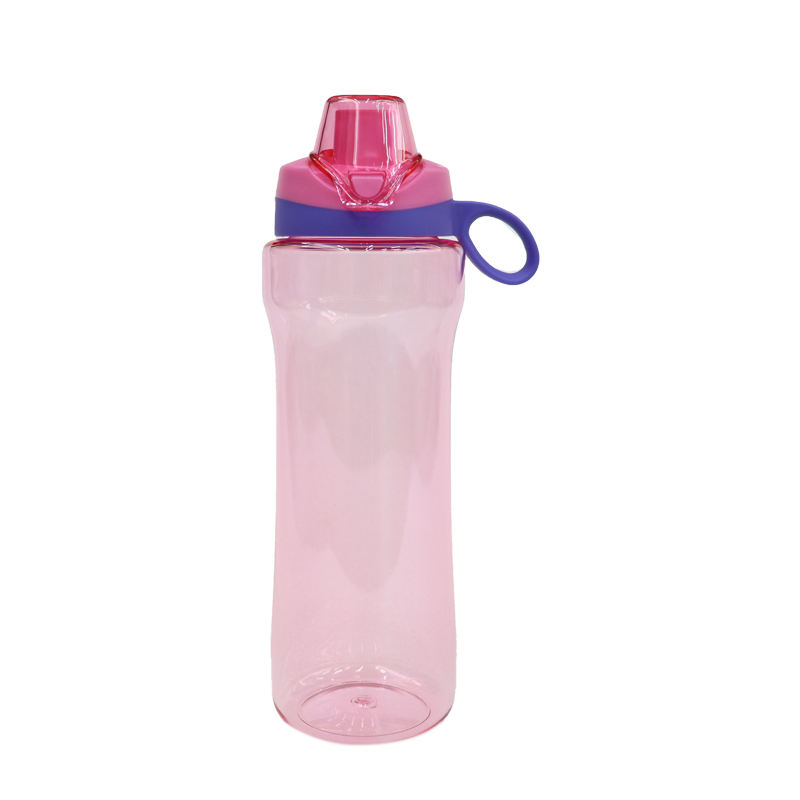 High Quality 650Ml Leak Proof Colorful Transparent Wide Mouth Bottle Water Plastic With Handle Lid