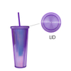 24oz Durian Glitter Glow in Dark Matte Laser Double Wall Plastic Cold Cup Tumbler