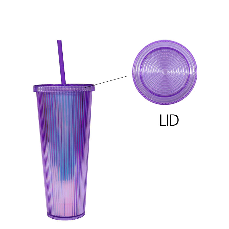 24oz Durian Glitter Glow in Dark Matte Laser Double Wall Plastic Cold Cup Tumbler