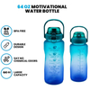 2L Wholesale Leakproof Gradient Color Fitness Sports Motivational Water Bottle with Time Marker and Straw