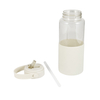 1 Liter Water Bottle 1000ml Transparent with Color Plastic Straw Water Bottle Non-slip With Silicone Handle and Sleeve