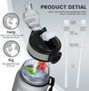 Wholesale 1000ML BPA-Free Gym Sport Travel Water Bottle with Straw Private Label Free Sample