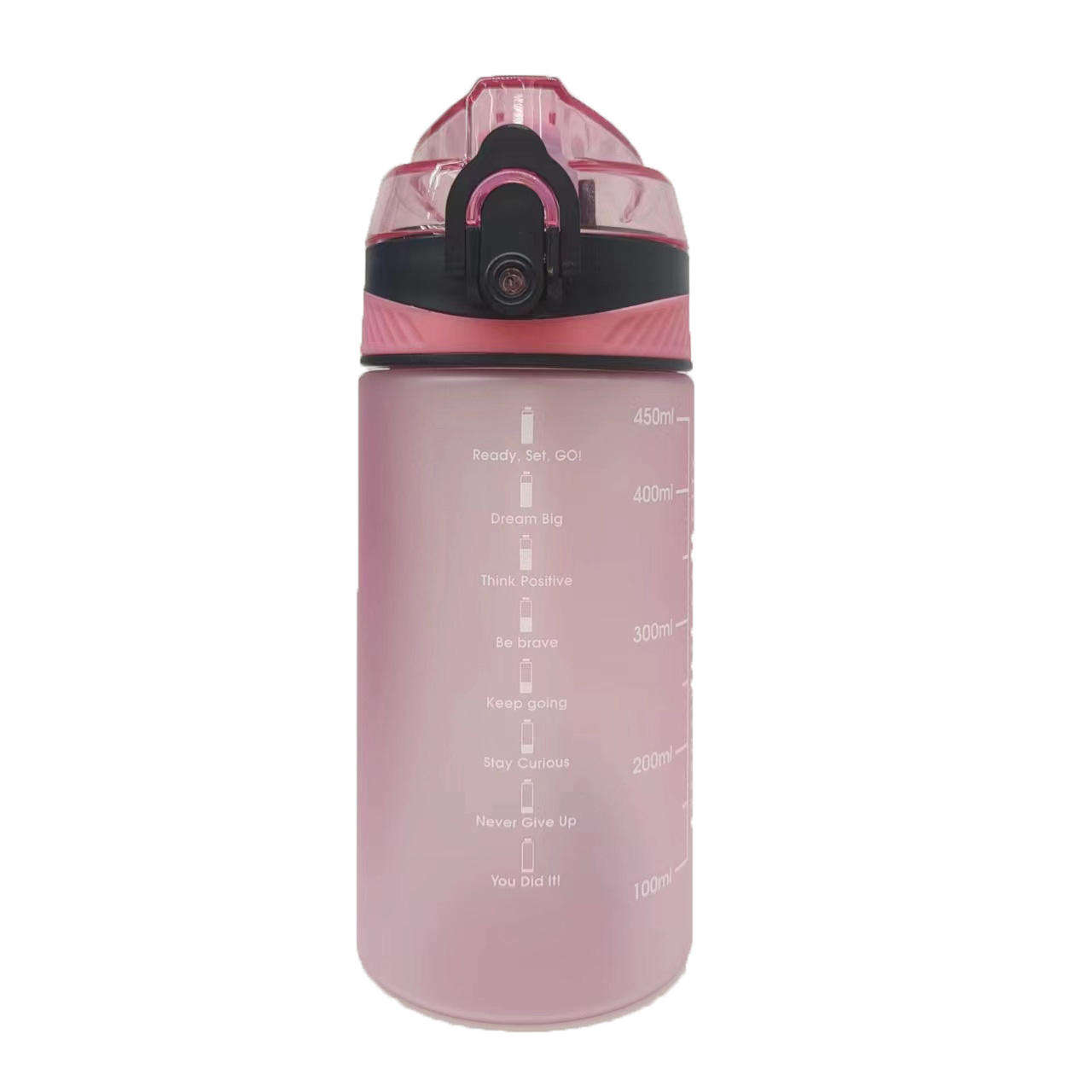 450ml High Quality Children Sports Water Bottle BPA Free with Handle and Food Grade Silicone Straws Suckers