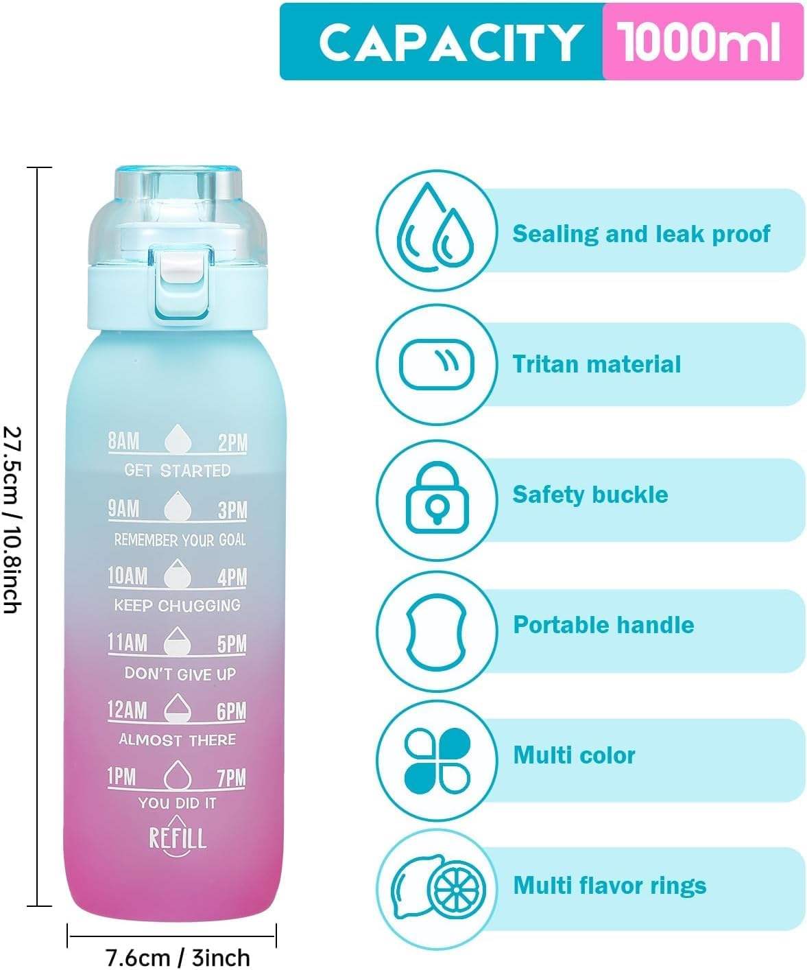 22oz Customized logo Food Grade Free Flavor Water Bottle Plastic Water Bottle With Flavor Pod