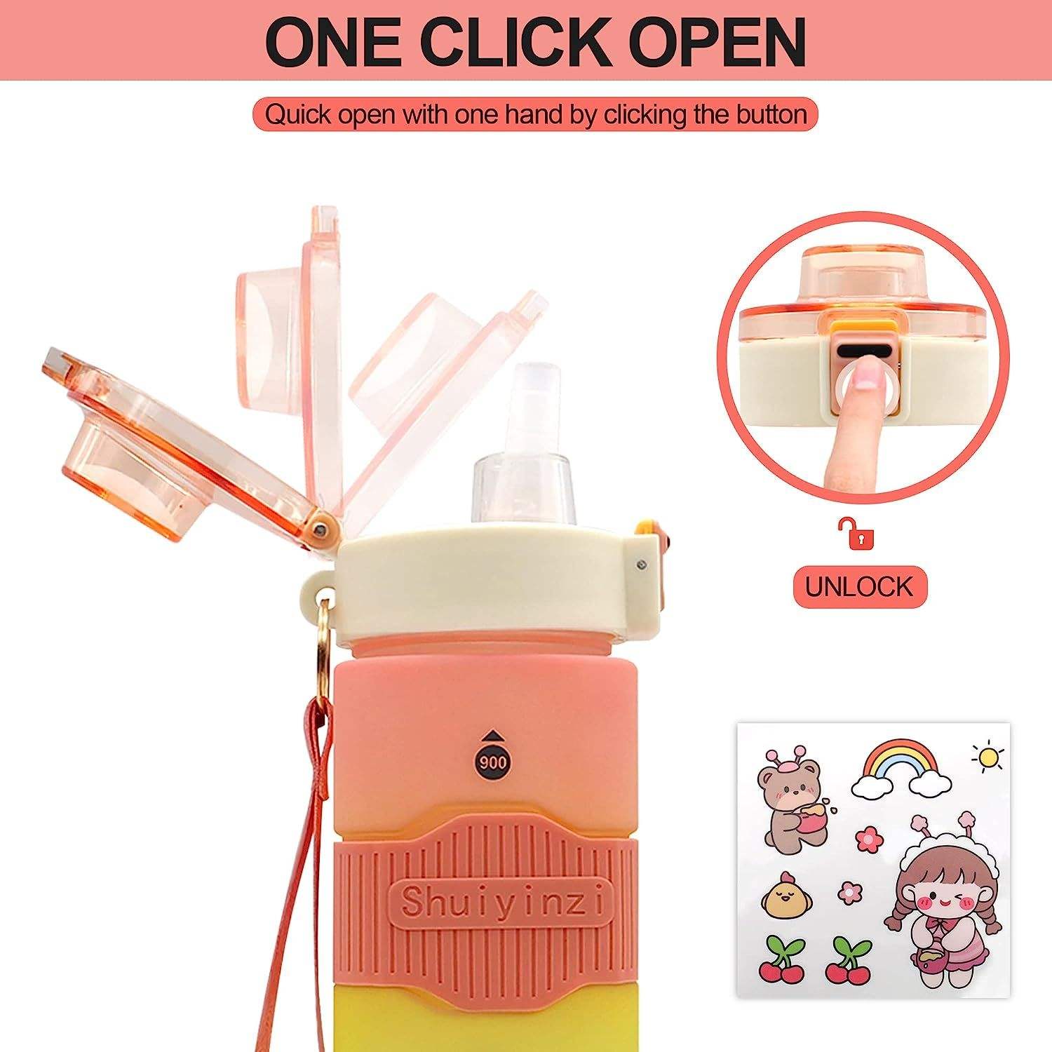 Wholesale Customized Leak-Proof and Anti-slip Travel Water Bottle New 32oz Square Sport Plastic Water Bottle with Logo
