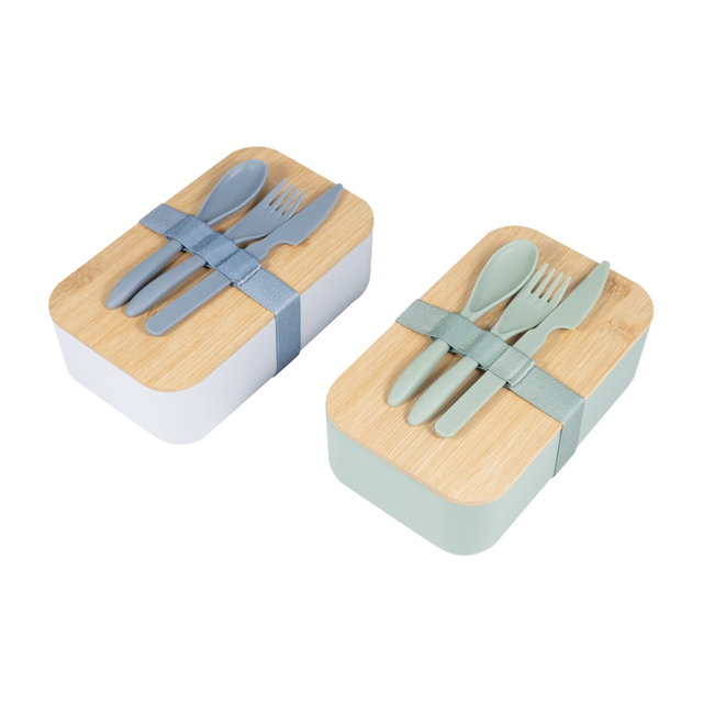 47oz Wholesale Simple Style ECO-Friendly Bento Box with Removable Partitions and a Bamboo Lid