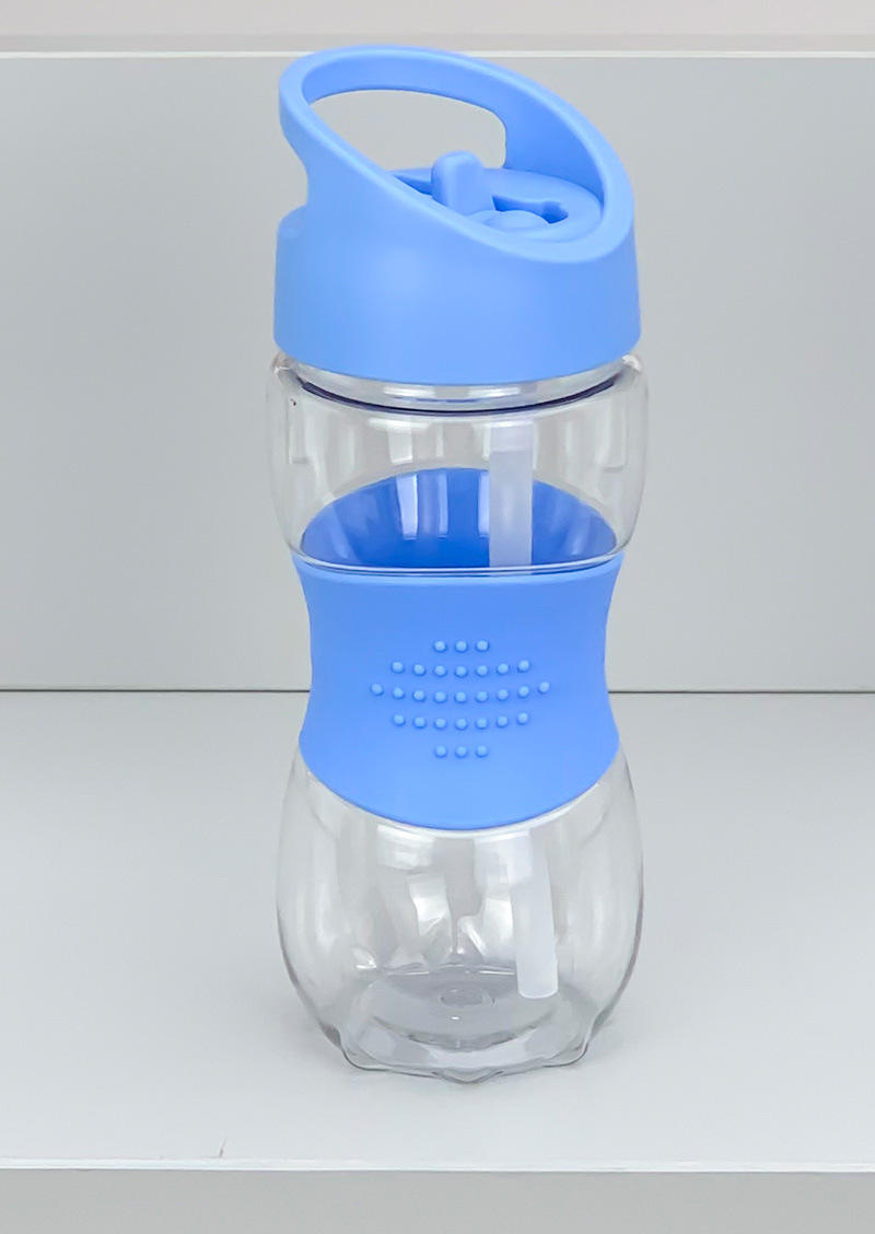 400ml BPA Free Custom Logo Tritan Kids Water Bottle With Silicone Sleeve and Straw