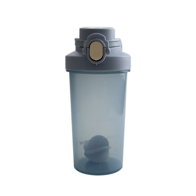 550Ml Transparent Leak Proof Wide Mouth Water Bottles Plastic Gym Sports Protein Shaker Bottle With Handle