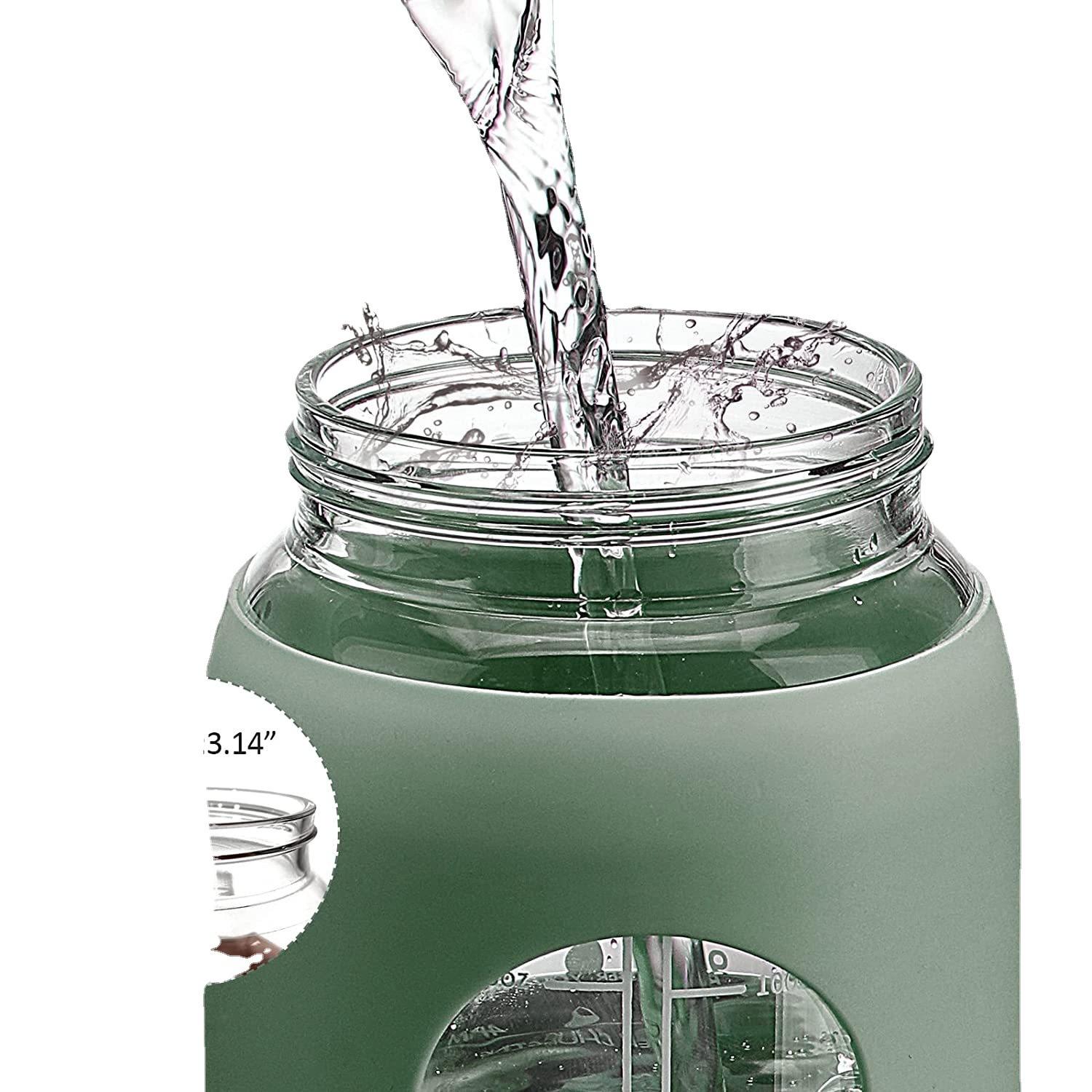 56oz 2024 New Wholesale Custom Multi-color Multi-style Sports Portable Glass Water Bottle With Handle and Straw