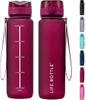 1000ml Tritan Direct Drinking Simple Plastic Water Bottle with Handle Rope and Pop up Lid
