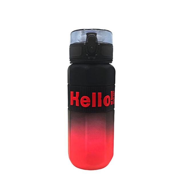 Wholesale Gradient Plastic Sports Water Bottle With Straw Cover Bicycle Water Bottle With Belt