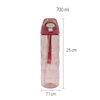 700ml Sport Plastic Water Bottle with Anti slip Corrugated Design Food Grade Silicone Suction Nozzle