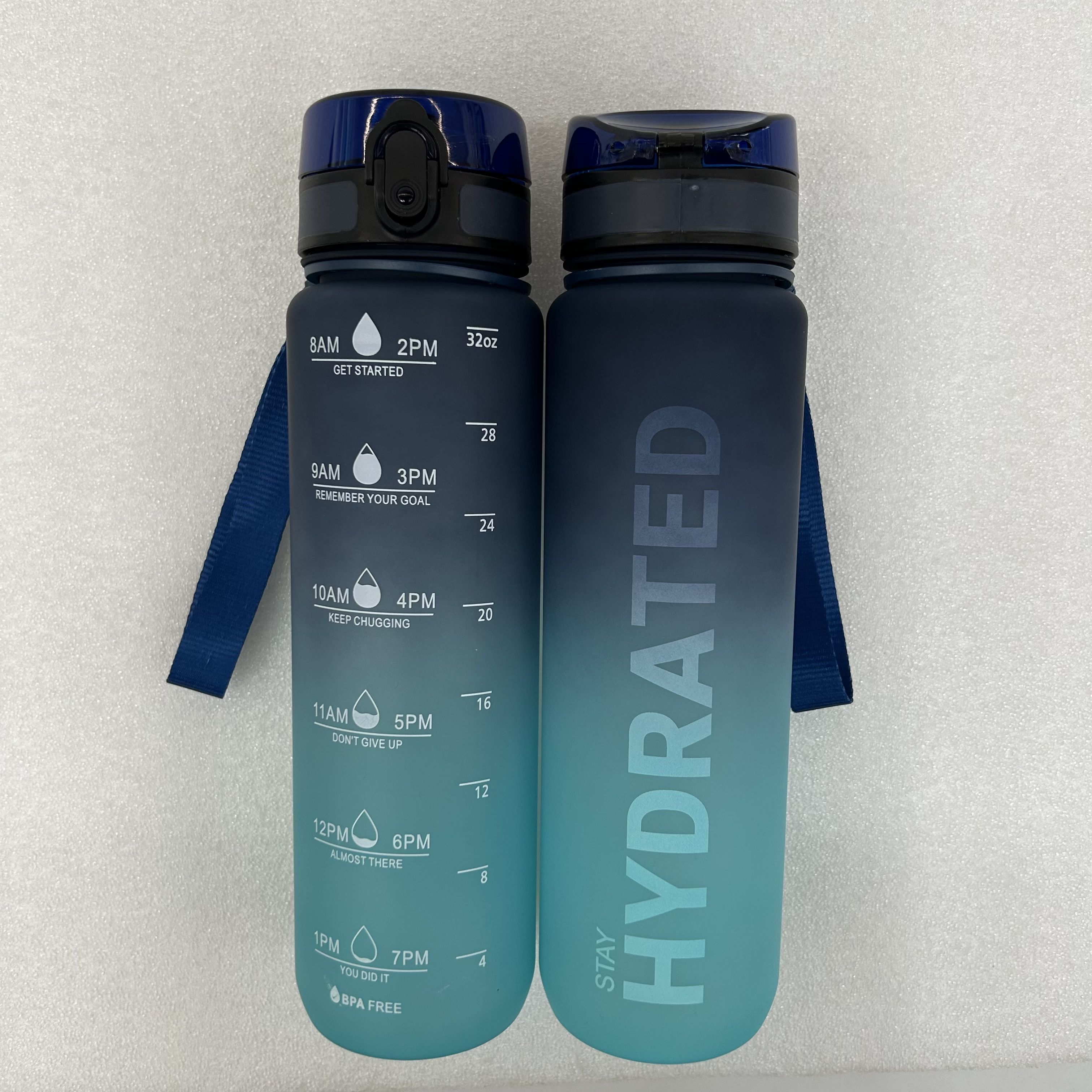 1L Reusable Plastic Gradient Water Cup Weight Loss Water Bottle With Measurement Bottles