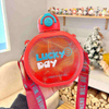 Custom Anti Fall Leak Proof Portable Kawaii Round Flat 700ml Tritan Plastic Water Bottles With Strap Straw for Kids Girl