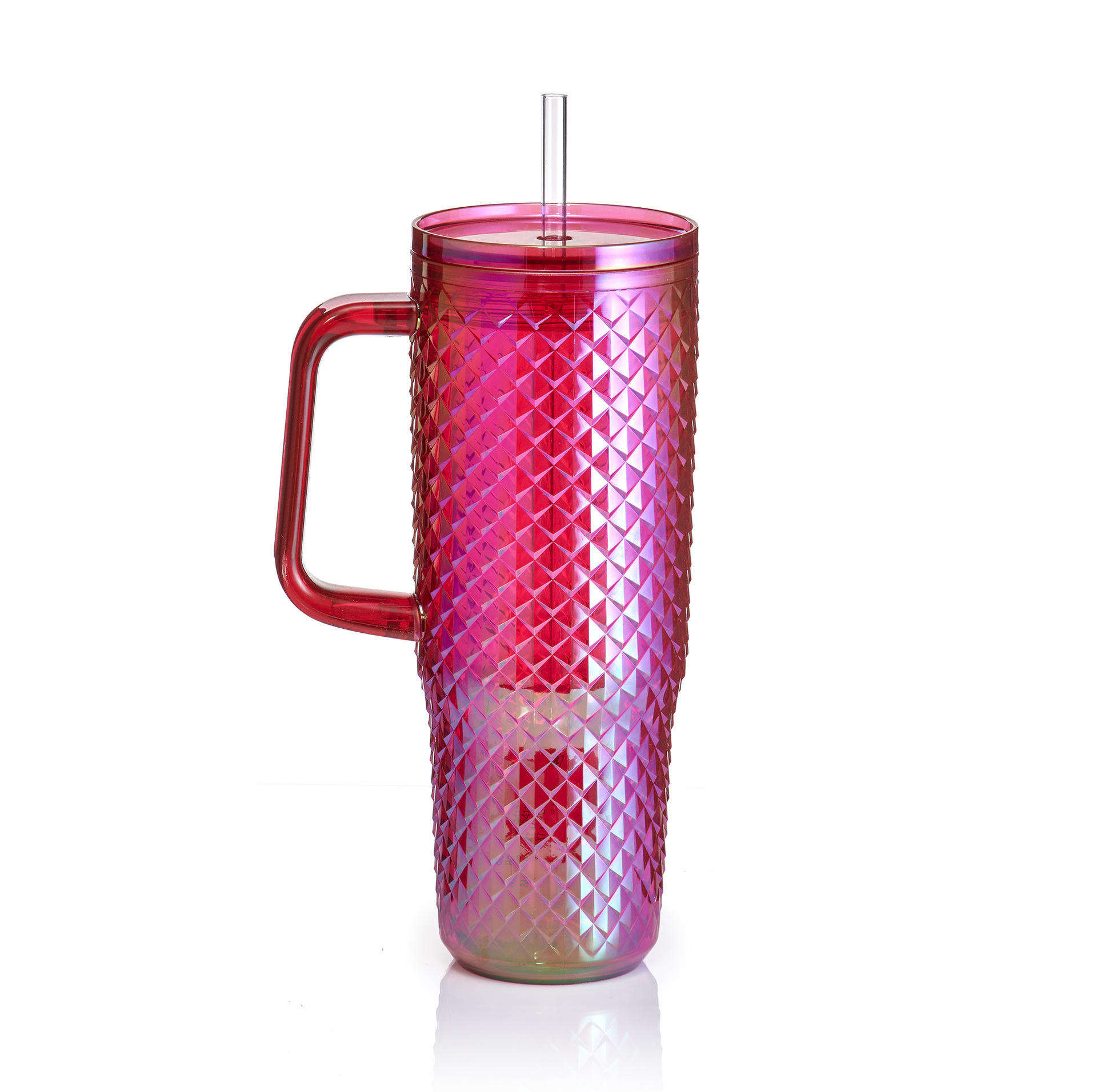 40oz Large Capacity Straw Beverage Cup Colorful Tumblers Car Cup With Handle