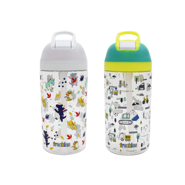 Cartoon Style Kids 600ml 21oz Water Cup with Customizable Patterns Leak Proof Portable BPA Free