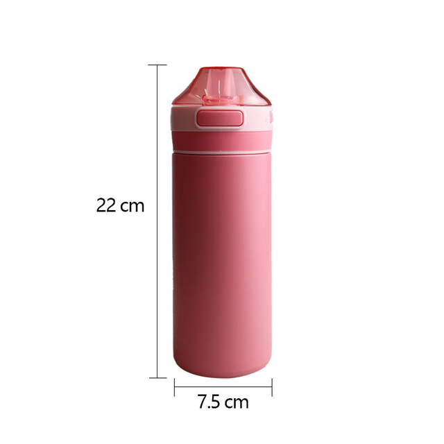 500ml Water Bottle Vacuum Flask Double Wall Insulated Stainless Steel for Outdoor Hiking Camping Use With Straw