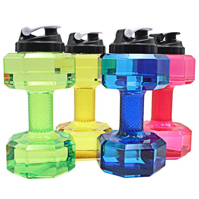 Creative Botella De Agua En Forma De Mancuerna Dumbells Dumbbell Shape Weight Gym Drink Water Bottle