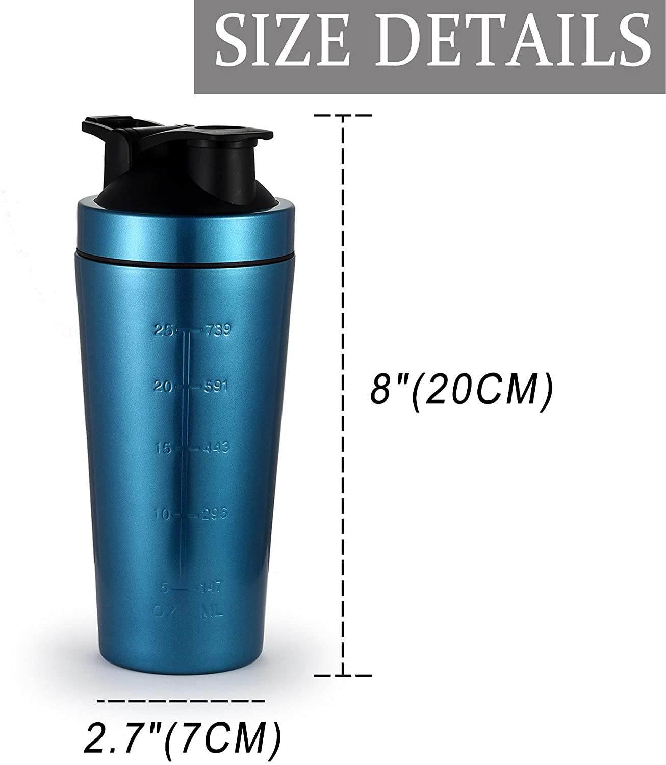 Custom Logo Stainless Steel Shaker Bottle Gym, Fitness Wide Mouth Durable Protein Shaker Gym Bottle