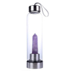 High Quality Elixir Amethyst Quartz Stones Drinking Bottle Natural Crystal Glass Water Bottle with String