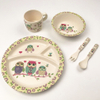 Eco-friendly Biodegradable 5pcs Bamboo Fiber Kids Dinner Set Tableware Baby Dinnerware Sets