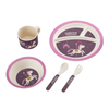 Eco-friendly Biodegradable 5pcs Bamboo Fiber Kids Dinner Set Tableware Baby Dinnerware Sets
